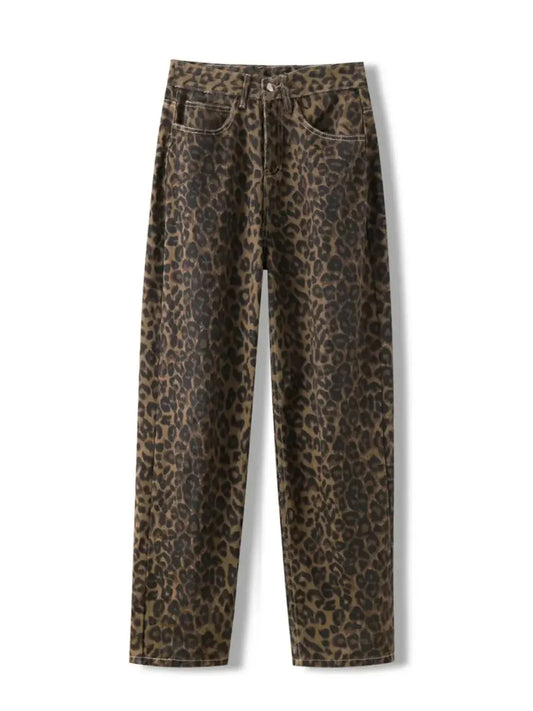 Jean Baggy Léopard Tendance-Saylana