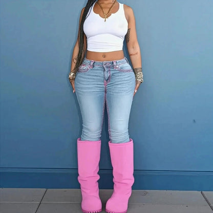 Jean sculptant casual effet vintage - Saylana