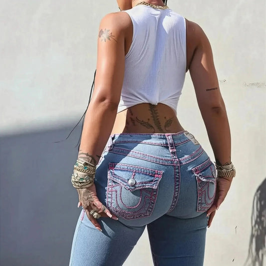 Jean sculptant casual effet vintage - Saylana