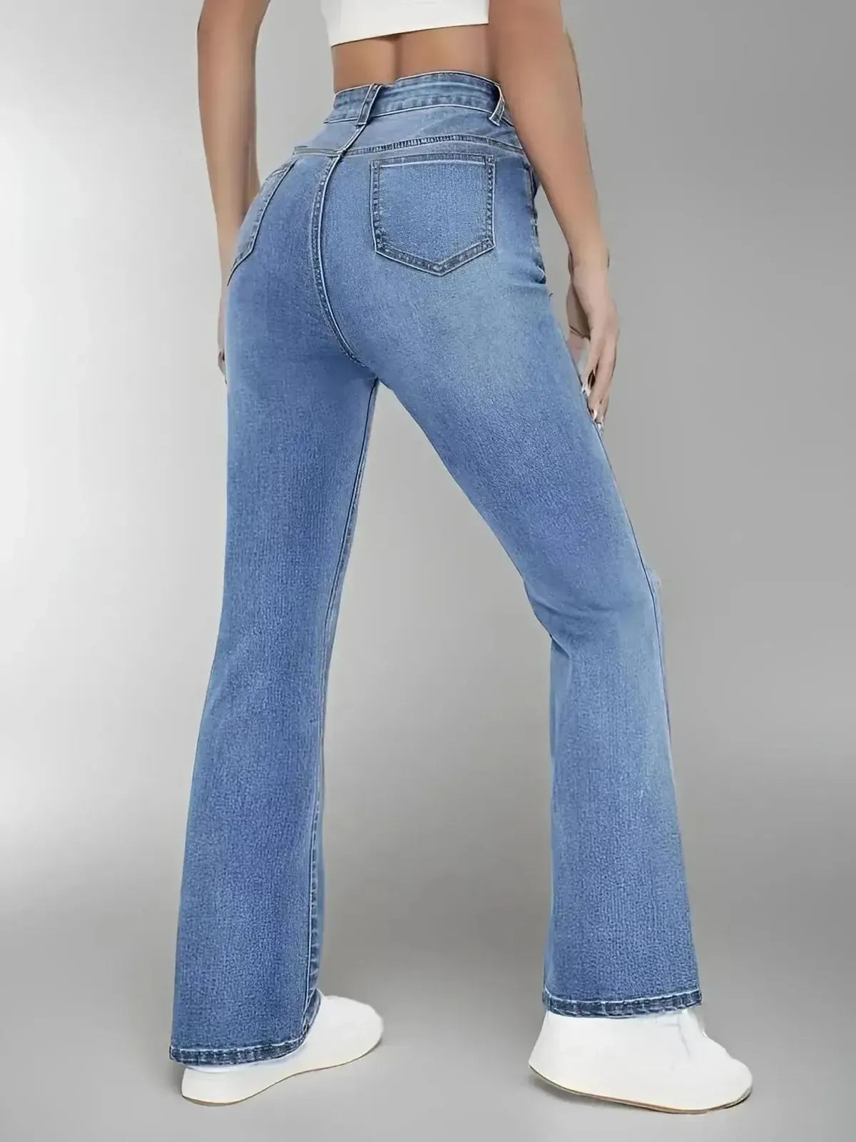 Jean Slim Taille Haute Délavé-Saylana