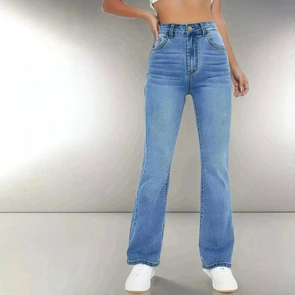 Jean Slim Taille Haute Délavé - Saylana