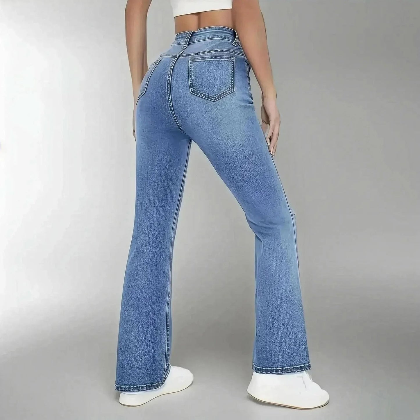 Jean Slim Taille Haute Délavé - Saylana