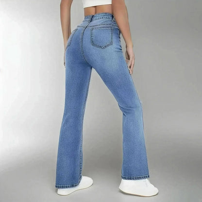 Jean Slim Taille Haute Délavé - Saylana