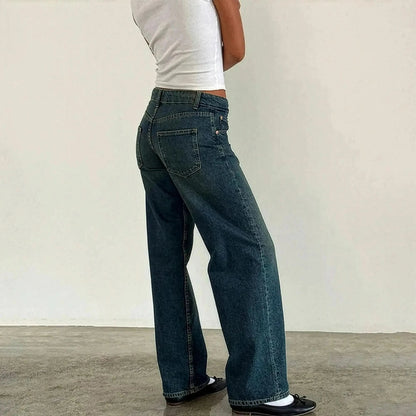 Jean taille basse baggy coupe droite - Saylana