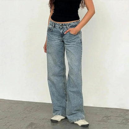 Jean taille basse baggy coupe droite - Saylana