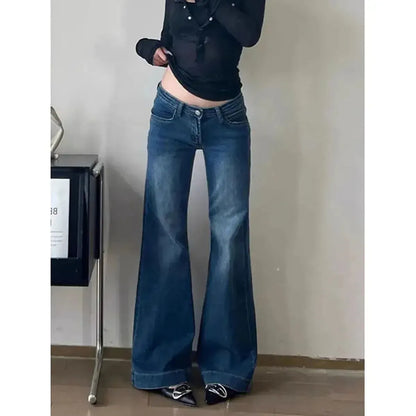 Jean taille basse flare coupe large-Saylana