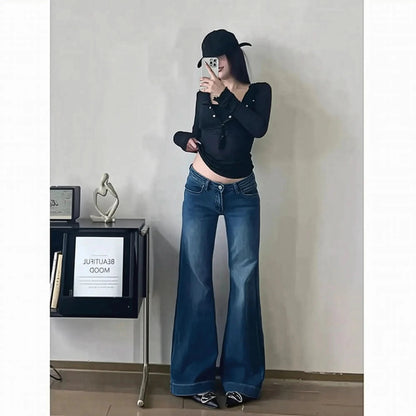 Jean taille basse flare coupe large - Saylana