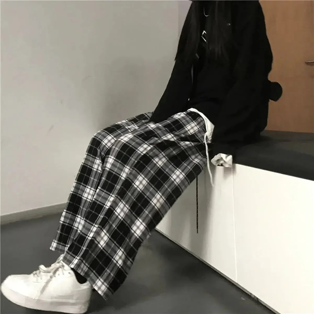 Jogging Streetwear Noir Décontracté-Saylana