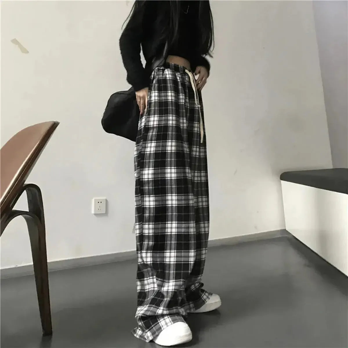 Jogging Streetwear Noir Décontracté-Saylana