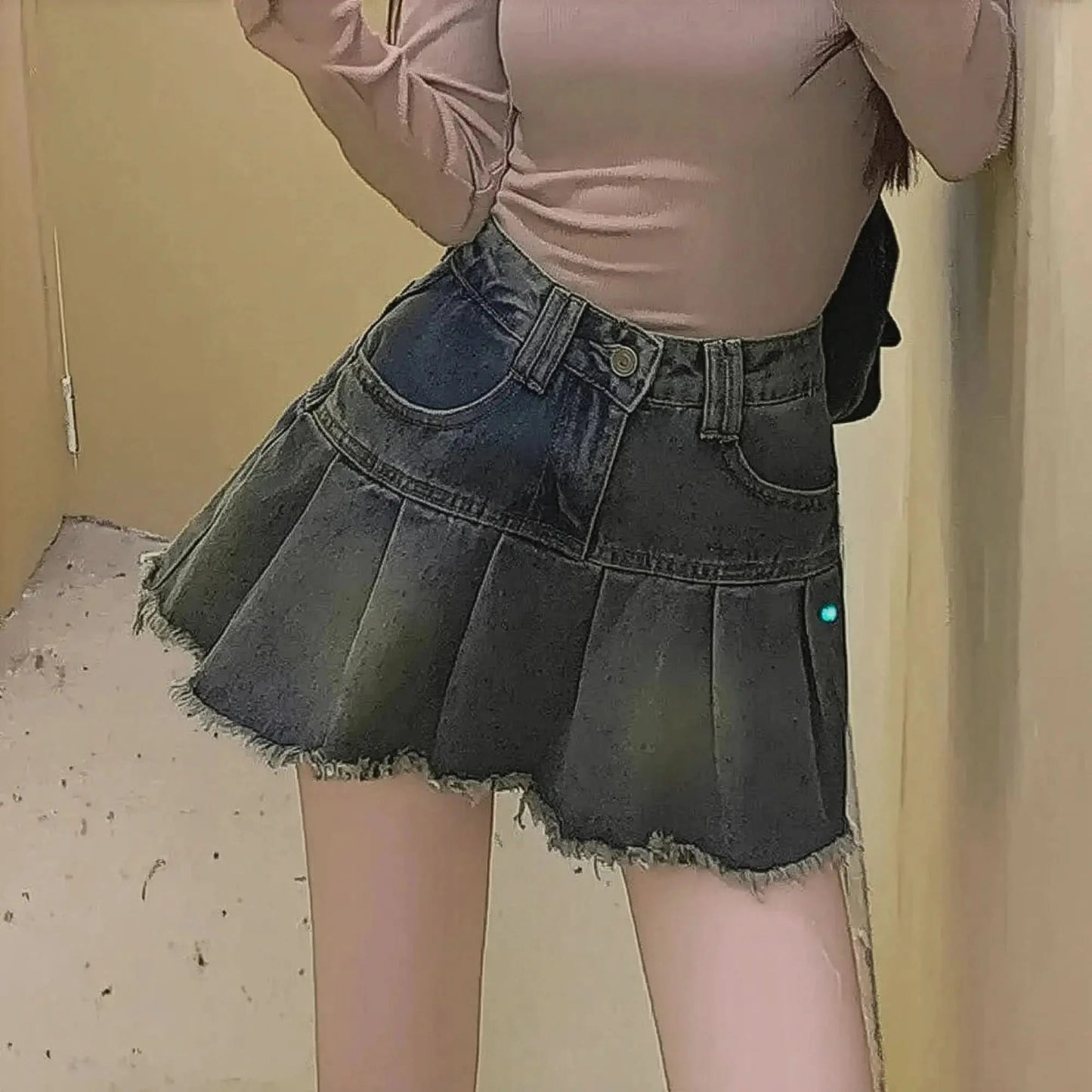 Jupe A - Ligne Punk Bleue - Saylana