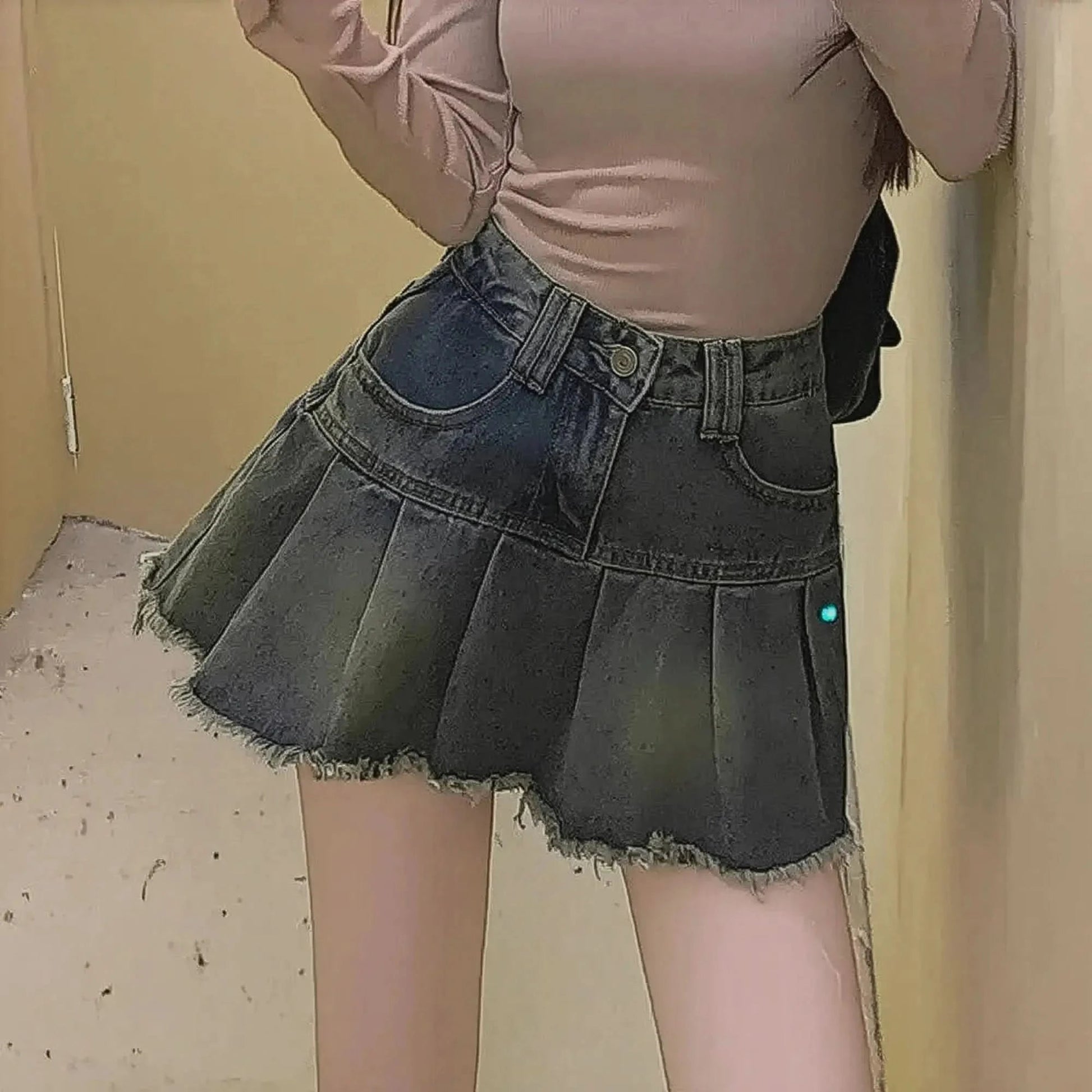 Jupe A - Ligne Punk Bleue - Saylana