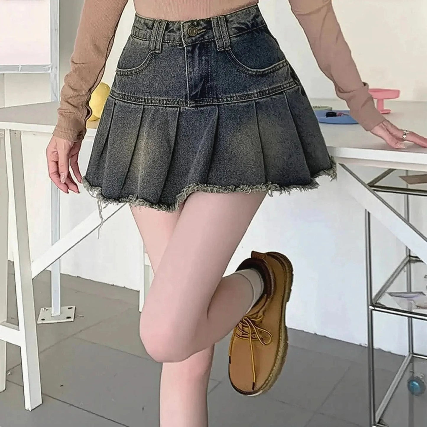 Jupe A - Ligne Punk Bleue - Saylana