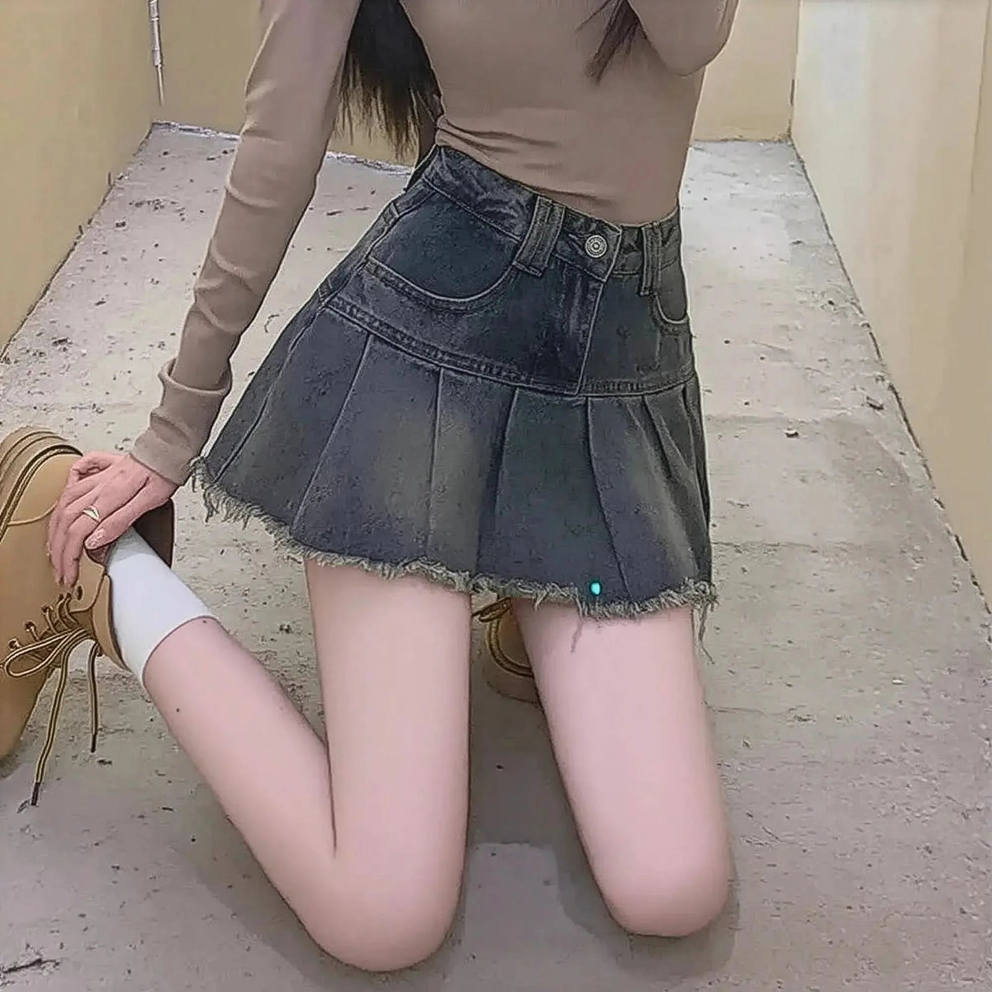 Jupe A - Ligne Punk Bleue - Saylana