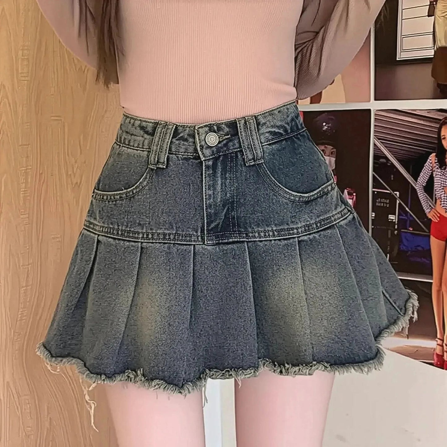 Jupe A - Ligne Punk Bleue - Saylana