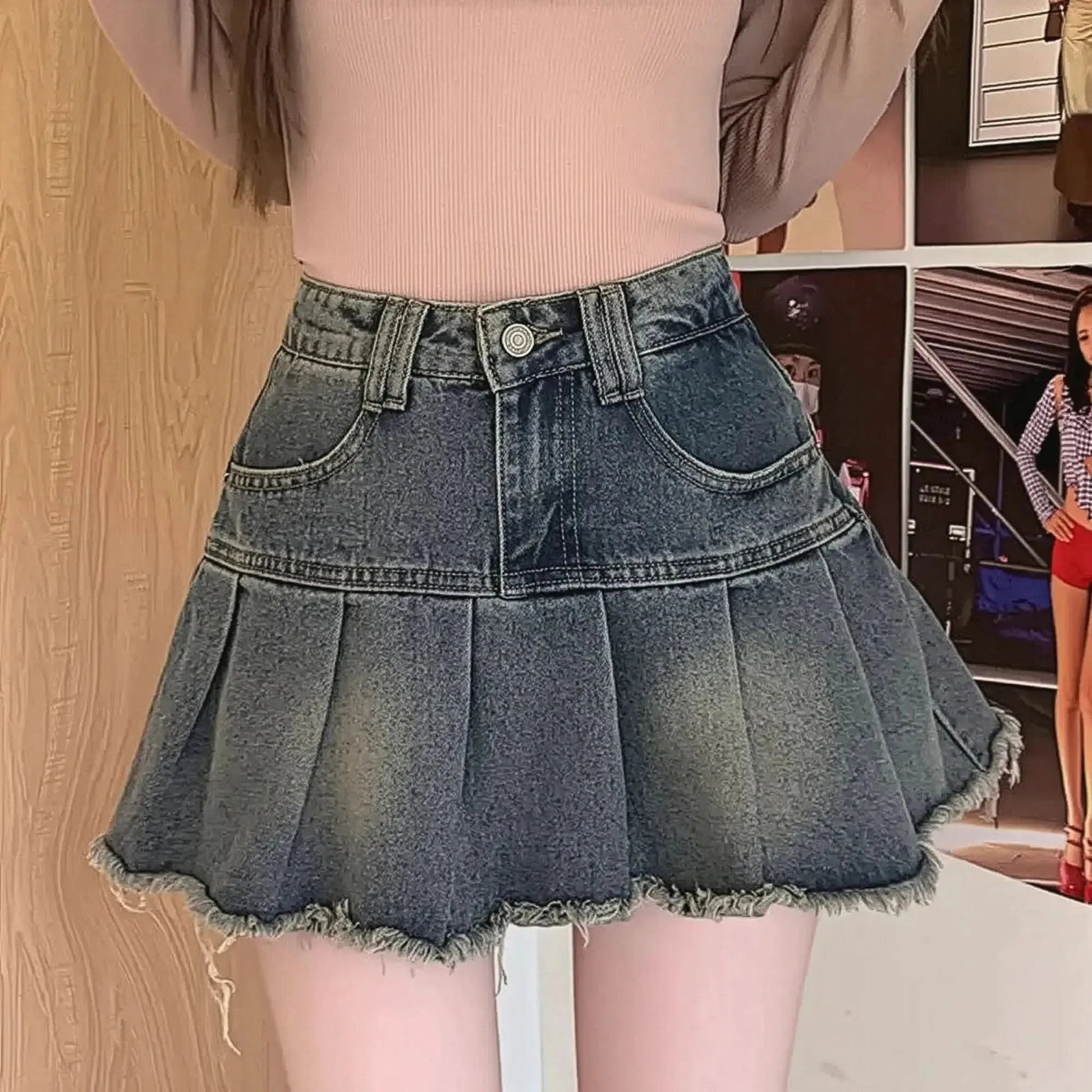 Jupe A - Ligne Punk Bleue - Saylana