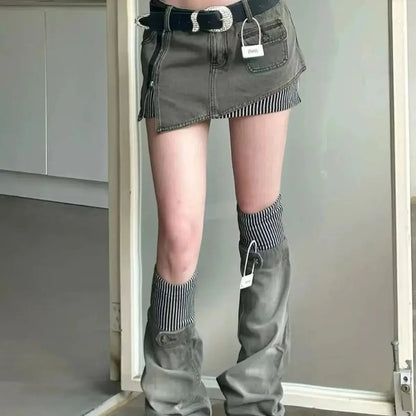 Jupe Asymétrique en Denim 2 Pièces-Saylana