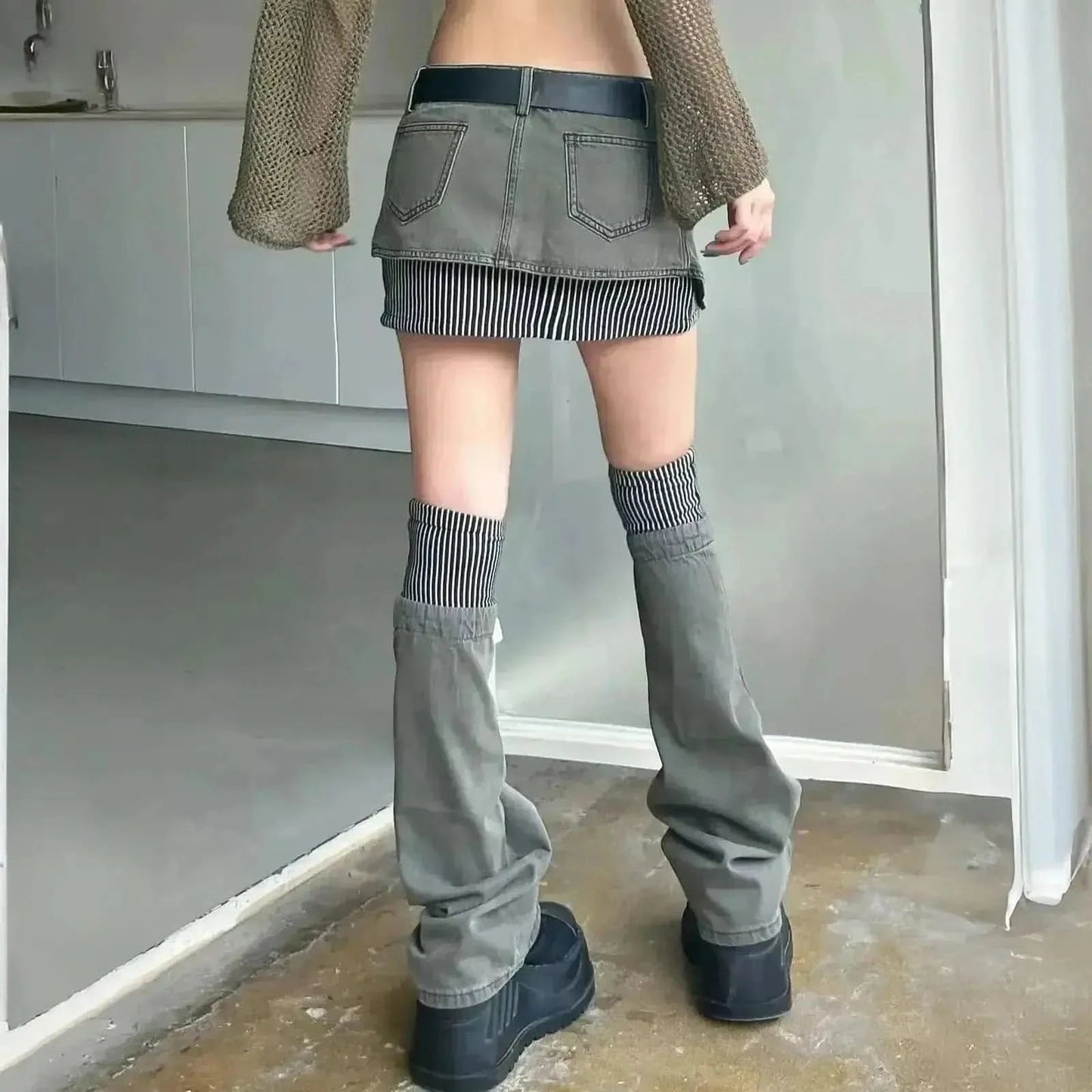 Jupe Asymétrique en Denim 2 Pièces - Saylana