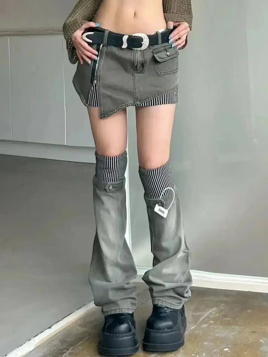 Jupe Asymétrique en Denim 2 Pièces-Saylana