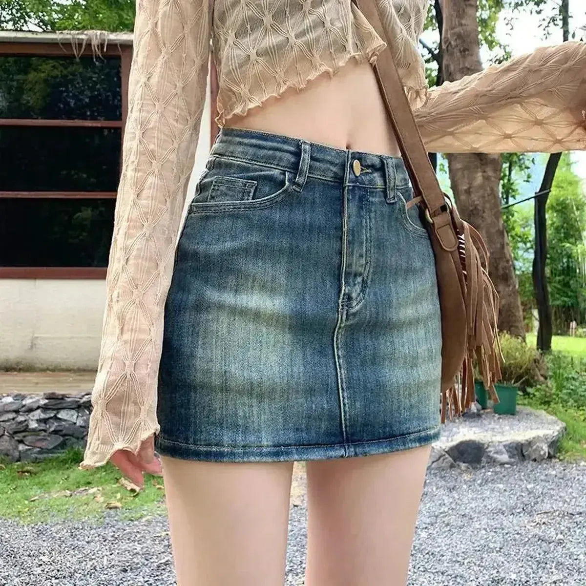 Jupe Courte en Denim Chic-Saylana