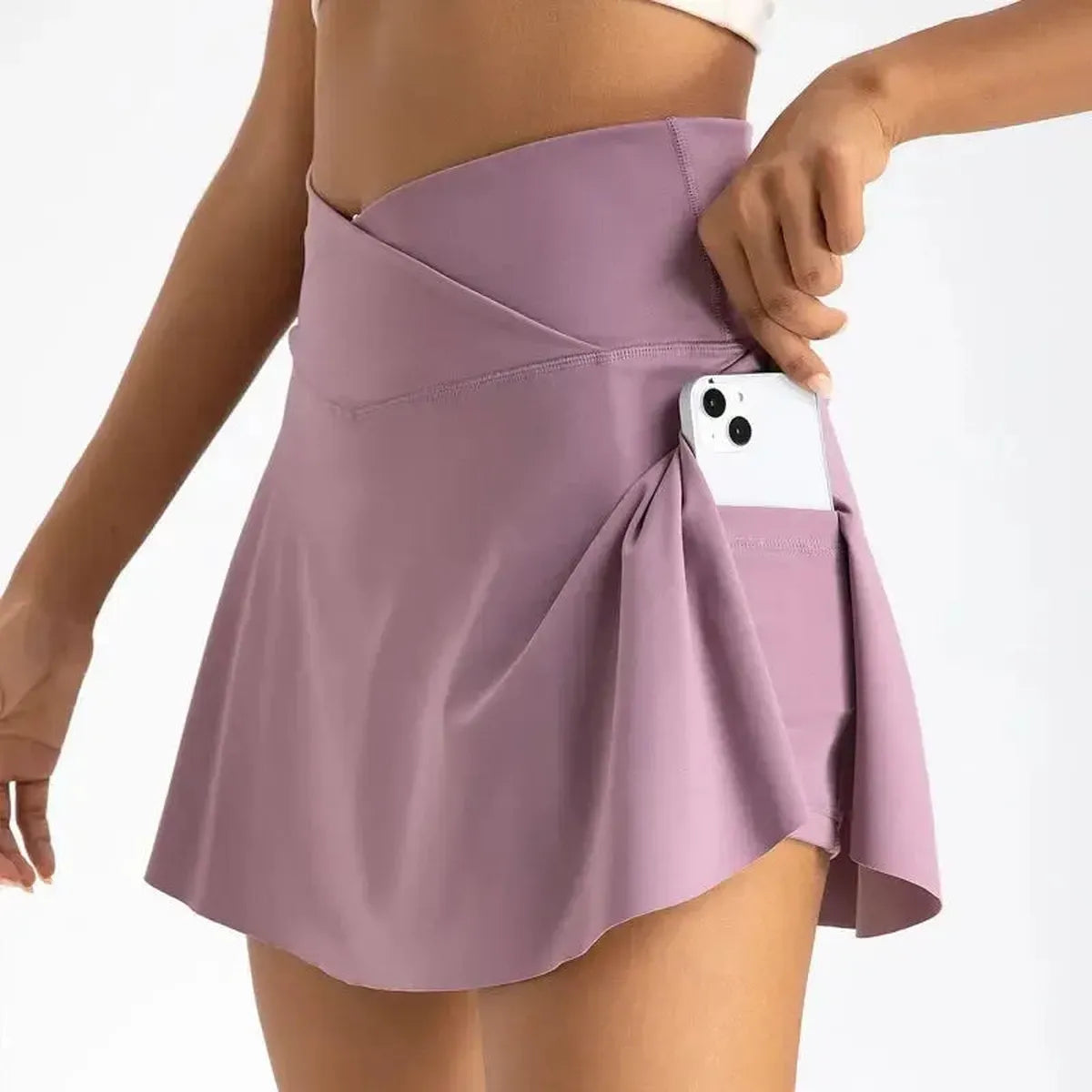 Jupe Plissée Taille Haute avec Poches-Saylana