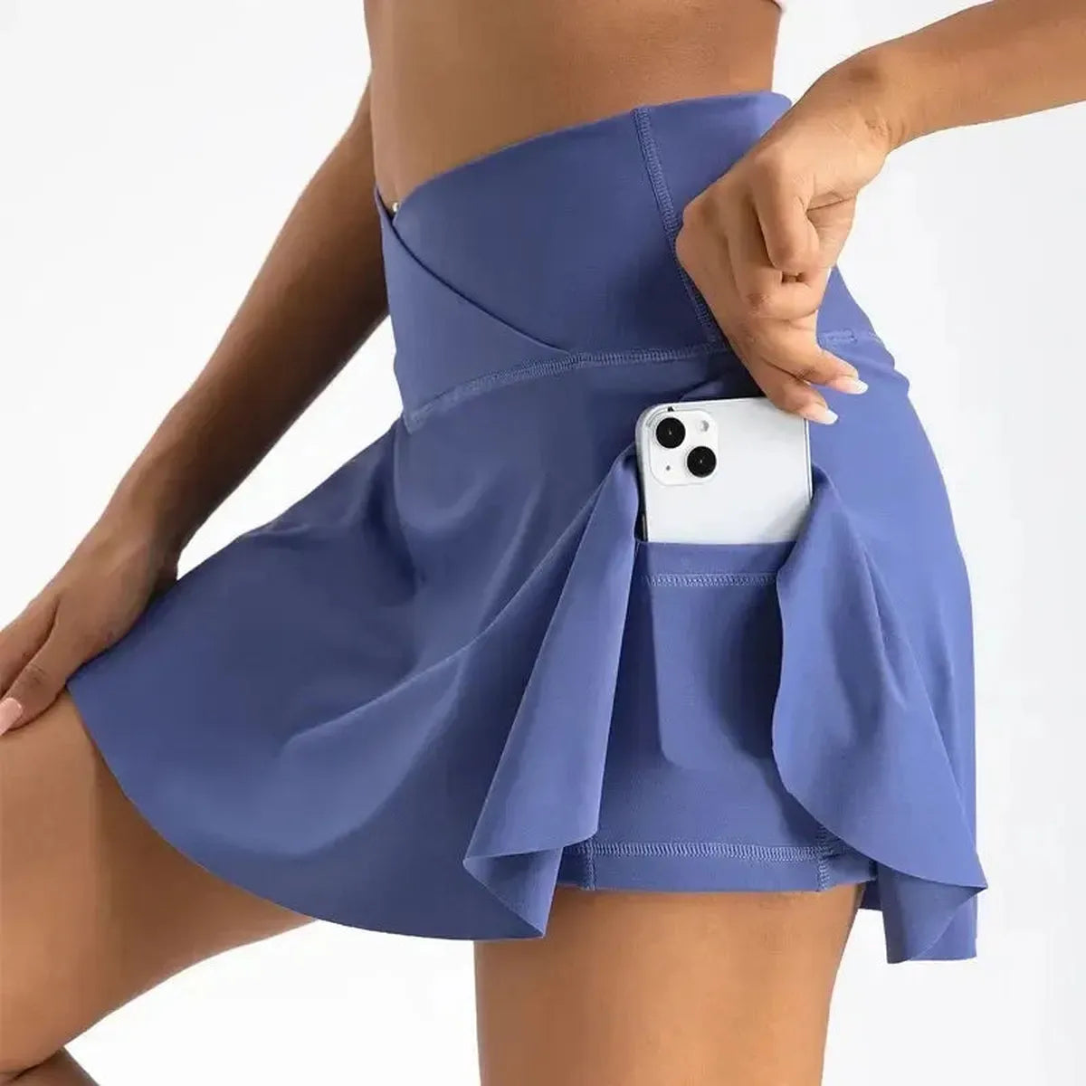 Jupe Plissée Taille Haute avec Poches-Saylana