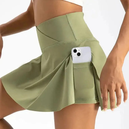Jupe Plissée Taille Haute avec Poches-Saylana