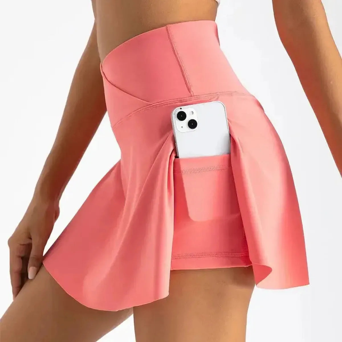 Jupe Plissée Taille Haute avec Poches-Saylana