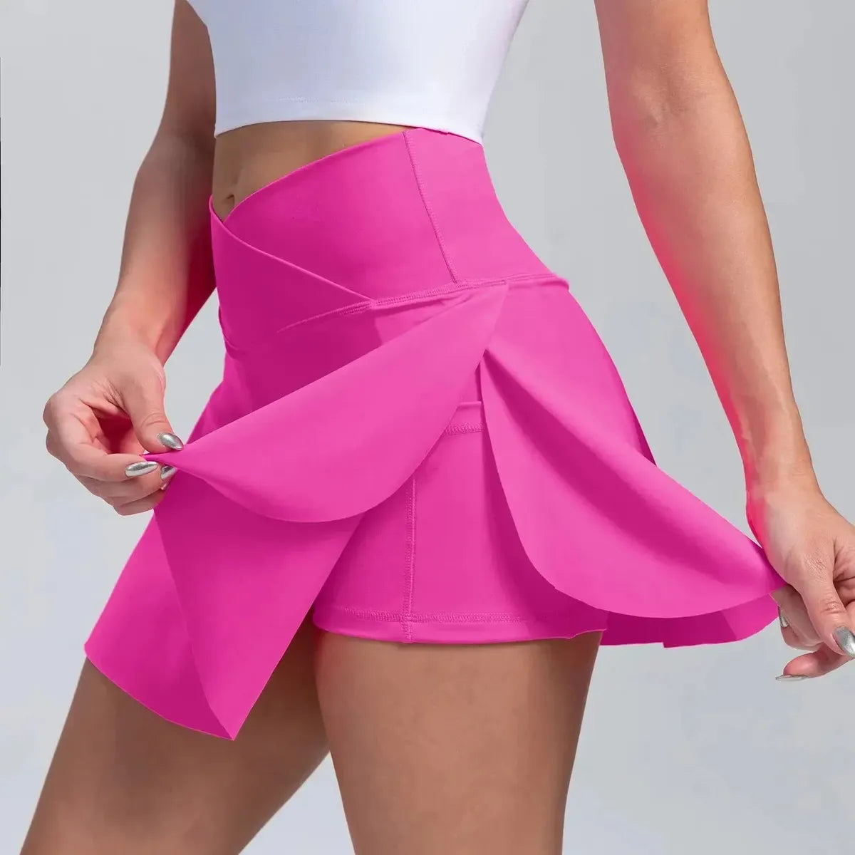 Jupe Plissée Taille Haute avec Poches-Saylana