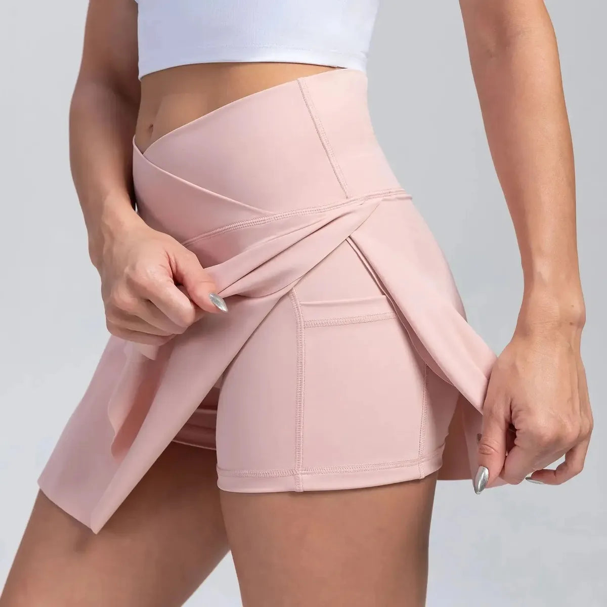 Jupe Plissée Taille Haute avec Poches-Saylana
