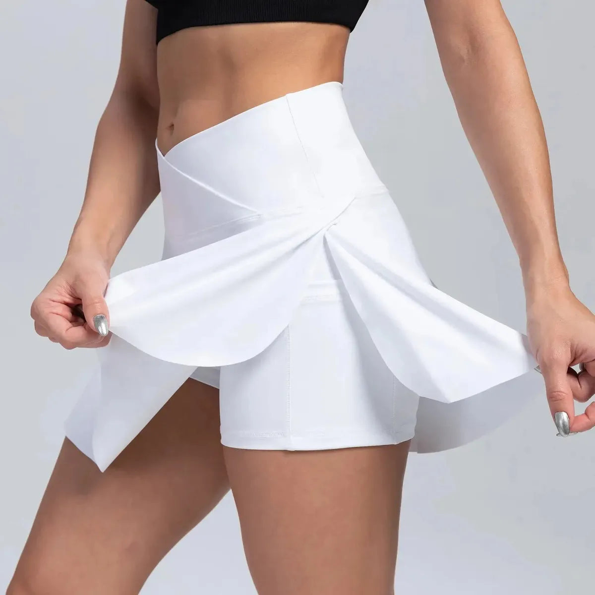 Jupe Plissée Taille Haute avec Poches-Saylana