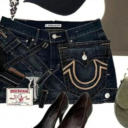 Jupe Y2K à Fermeture & Lettres - Saylana