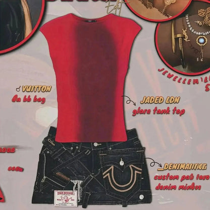 Jupe Y2K à Fermeture & Lettres - Saylana