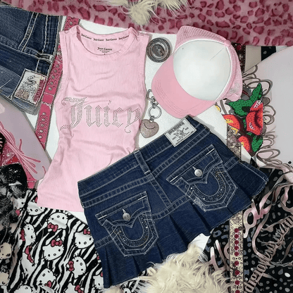 Jupe Y2K à Fermeture & Lettres - Saylana