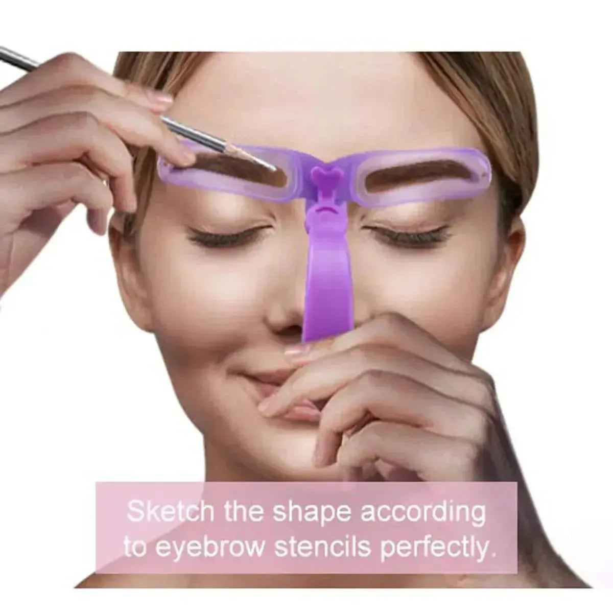 Kit 8-en-1 Pochoirs Sourcils Réutilisables-Saylana