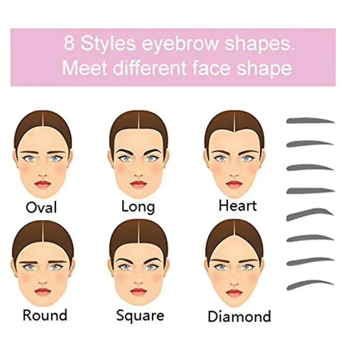 Kit 8-en-1 Pochoirs Sourcils Réutilisables-Saylana