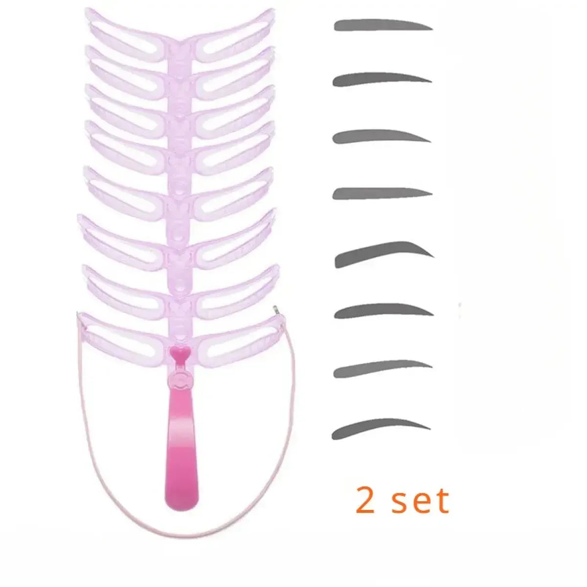 Kit 8-en-1 Pochoirs Sourcils Réutilisables-Saylana