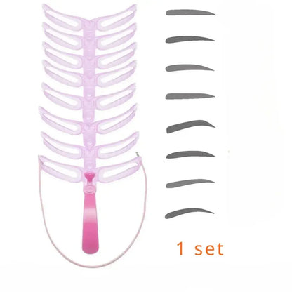 Kit 8-en-1 Pochoirs Sourcils Réutilisables-Saylana