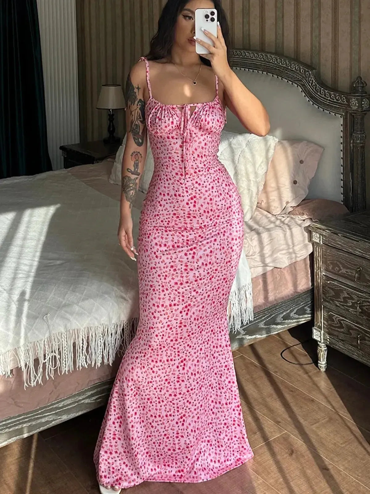 Lace-Up Bodycon Été Chic-Saylana