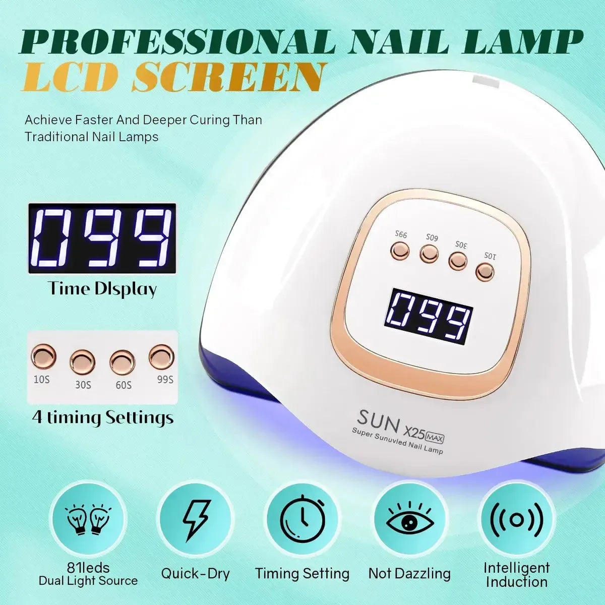 Lampe UV Ongles 380W Écran LCD-Saylana