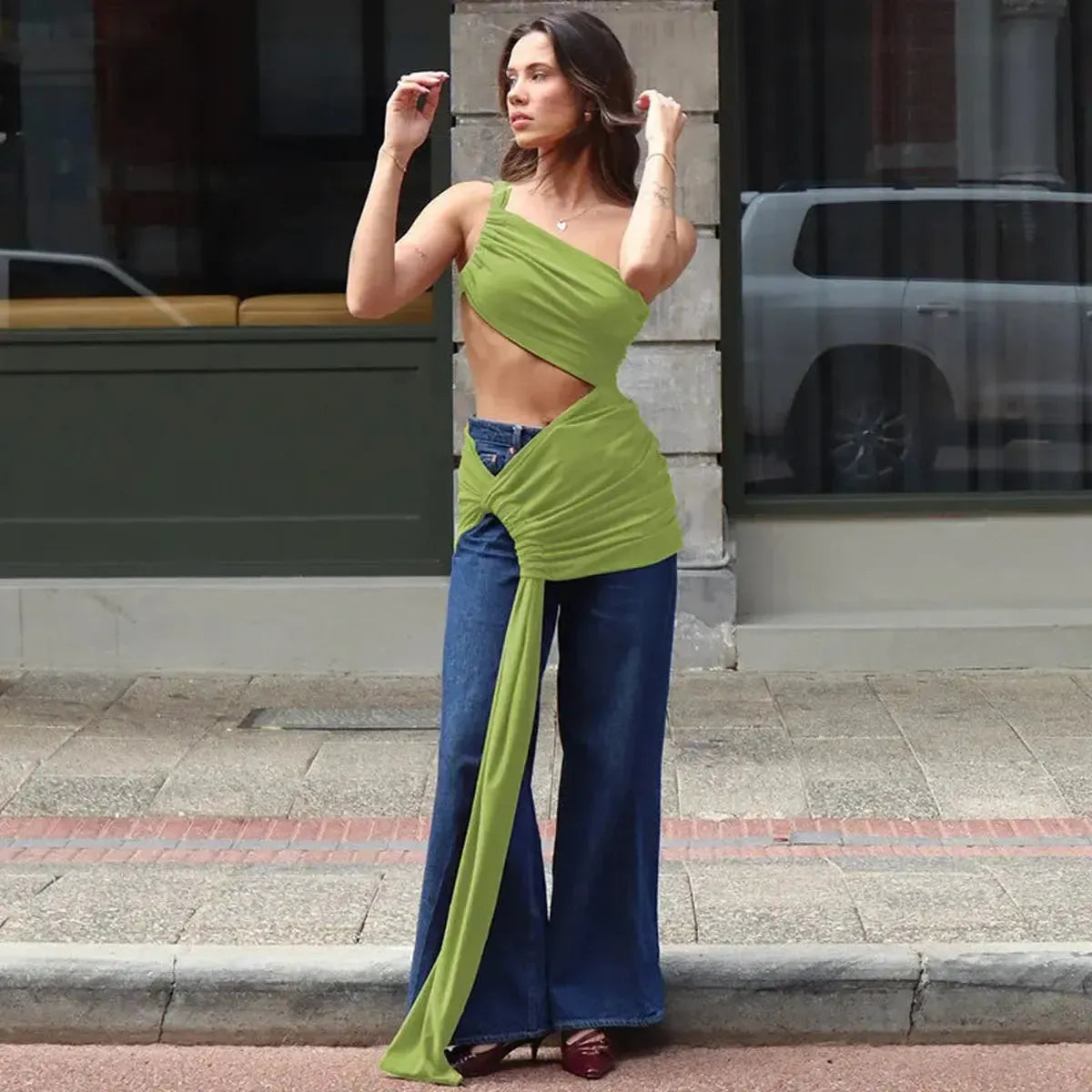 Look Club Élancé : Crop Top & Jupe Slit-Saylana