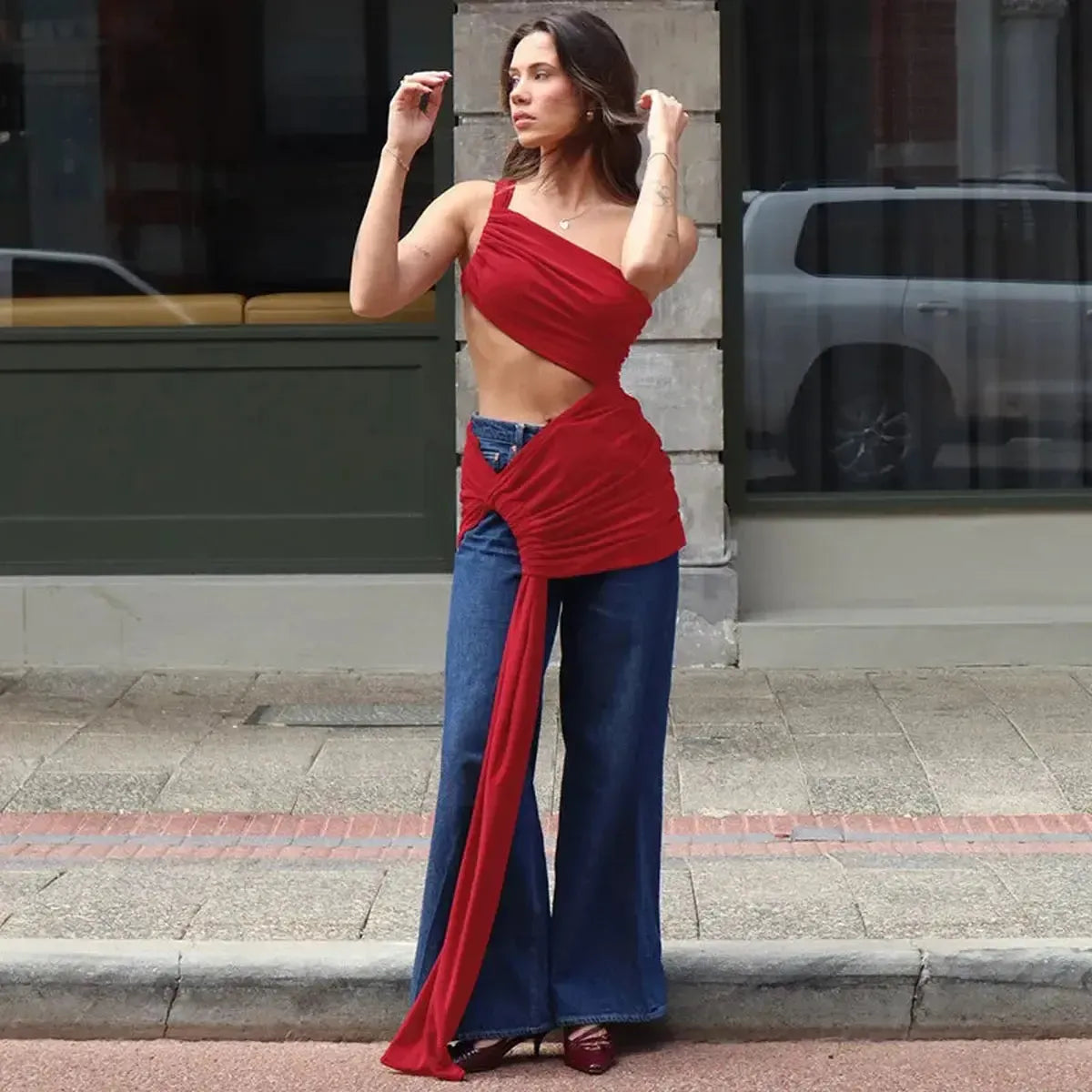 Look Club Élancé : Crop Top & Jupe Slit-Saylana