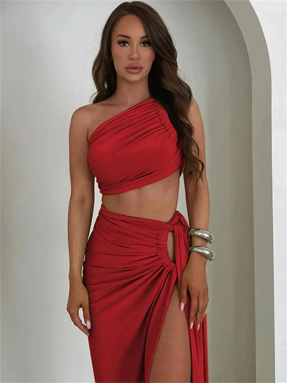 Look Club Élancé : Crop Top & Jupe Slit-Saylana