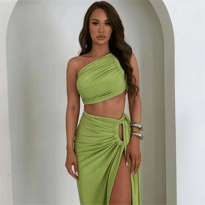 Look Club Élancé - Crop Top & Jupe Slit - Saylana