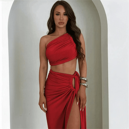 Look Club Élancé - Crop Top & Jupe Slit - Saylana