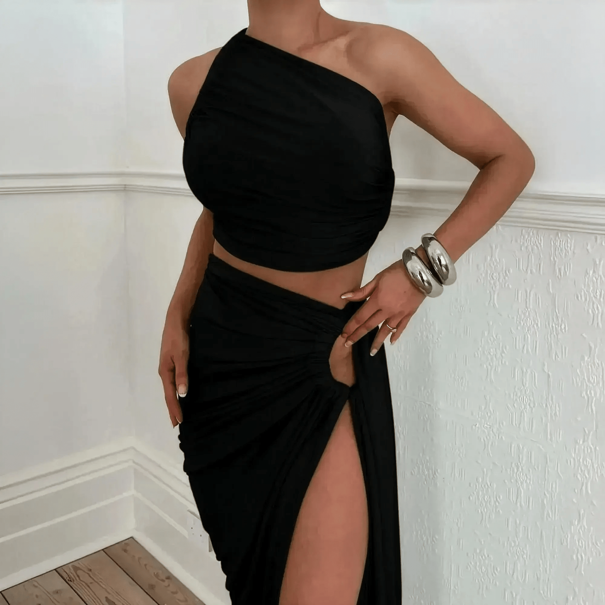 Look Club Élancé - Crop Top & Jupe Slit - Saylana