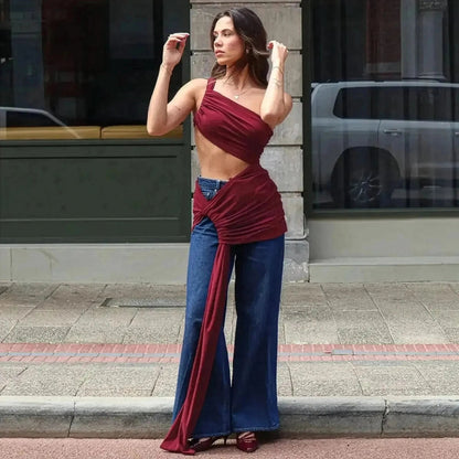 Look Club Élancé - Crop Top & Jupe Slit - Saylana