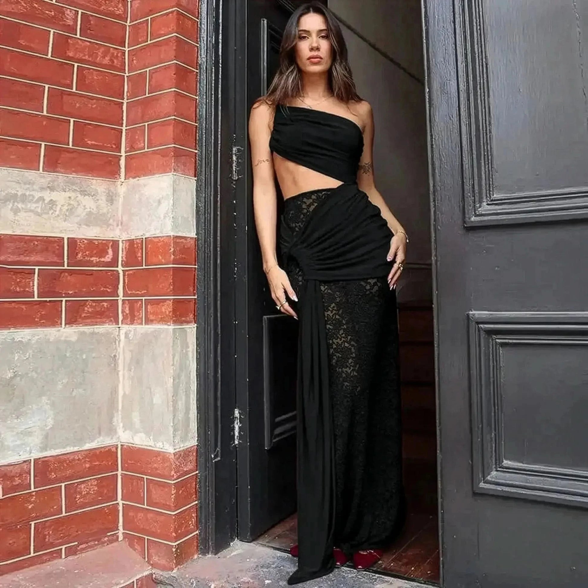 Look Club Élancé - Crop Top & Jupe Slit - Saylana