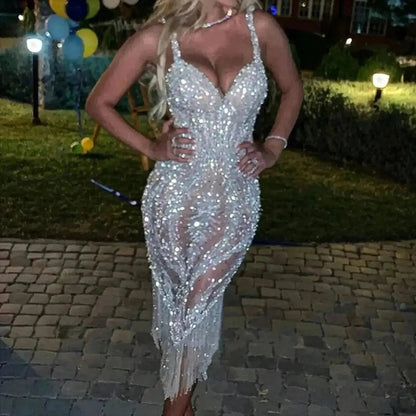 Look Club Été - Robe Cintrée à Sequins - Saylana