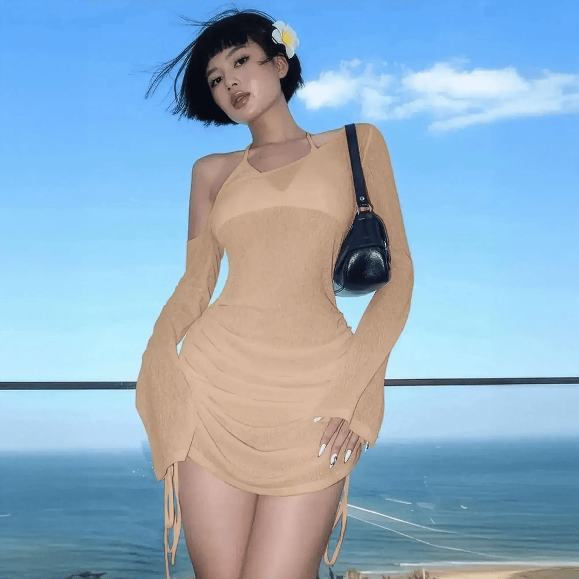 Look Club Sexy - Fronces & Lien Réglable - Saylana