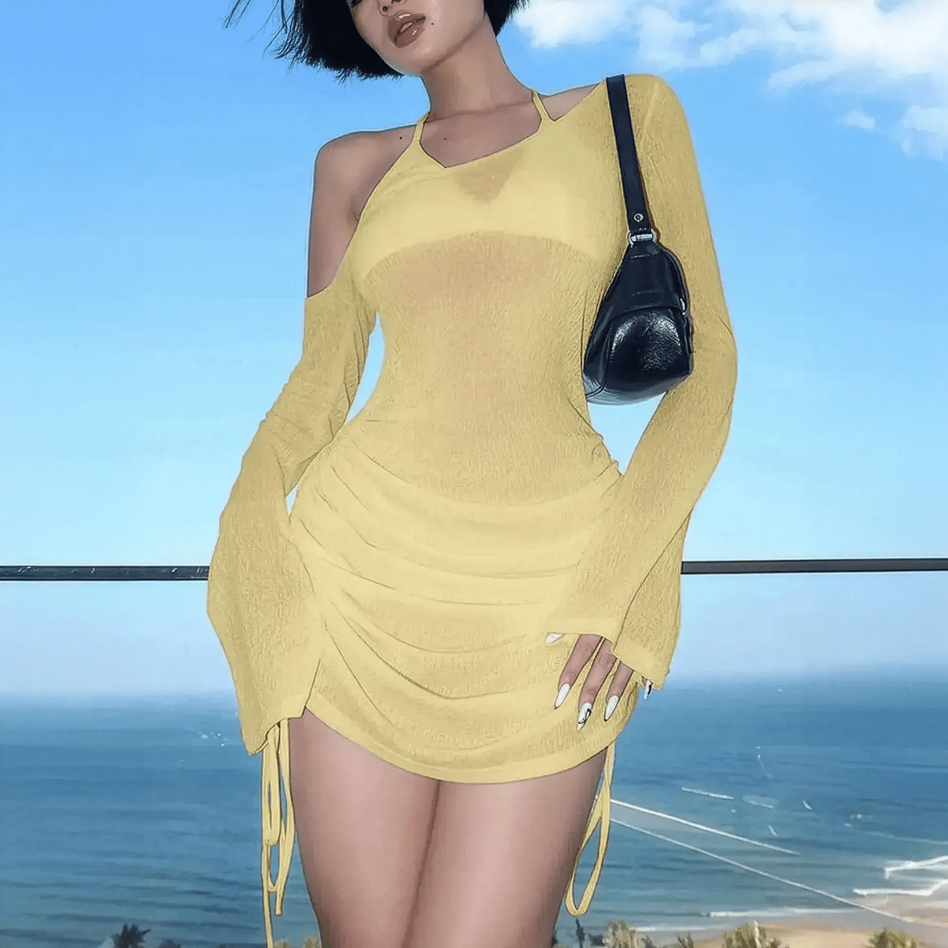 Look Club Sexy - Fronces & Lien Réglable - Saylana